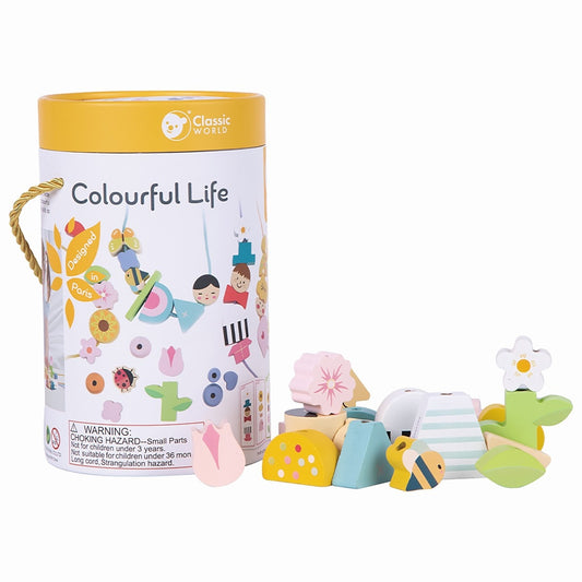Classic World Fädelspiel Blumenkinder Buntes Leben 3J+