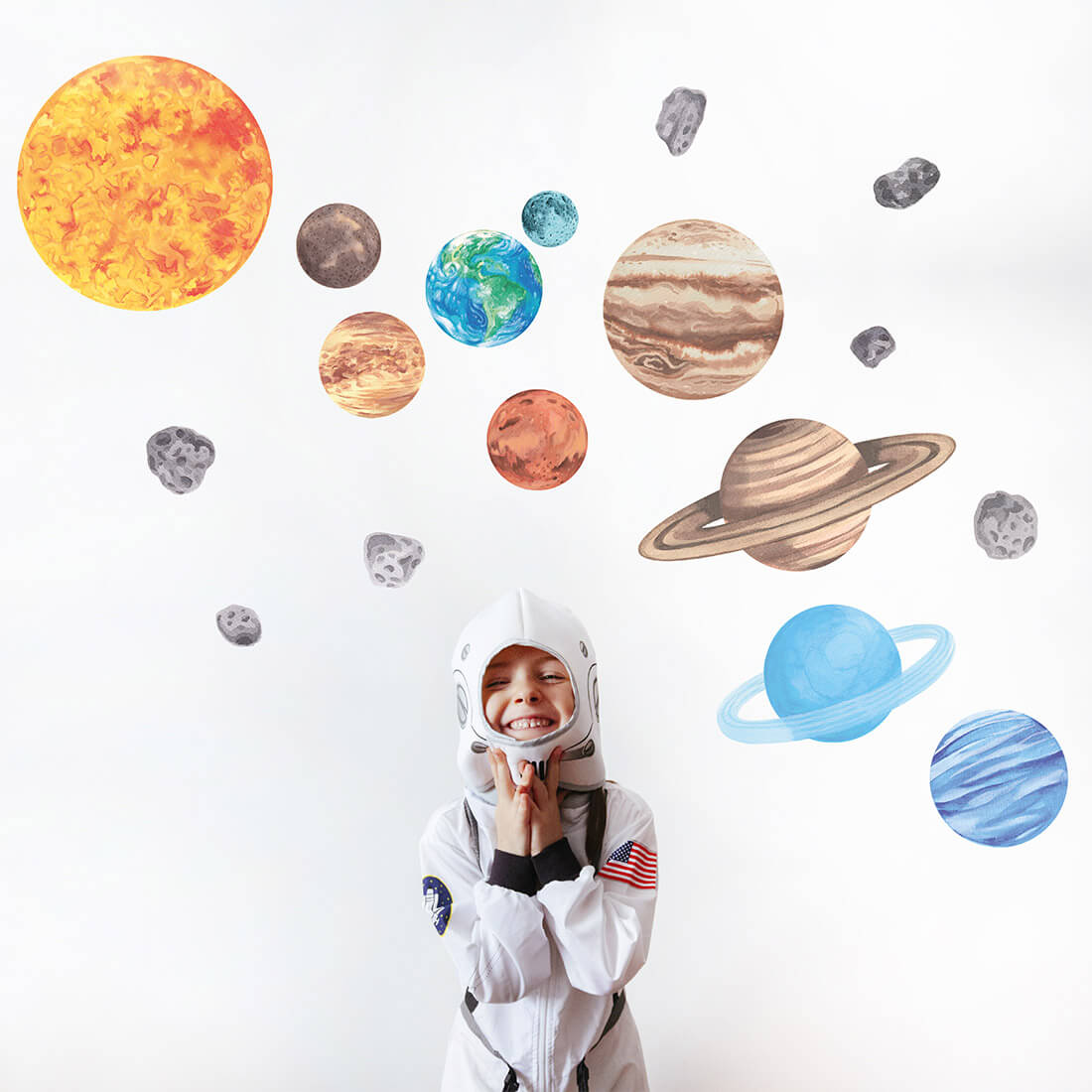Pastelowe Love Wandaufkleber Sticker Set Unser Sonnensystem