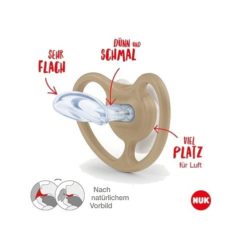 NUK Space Silikon-Schnuller in extra flacher kiefergerechter Form - inkl. Box