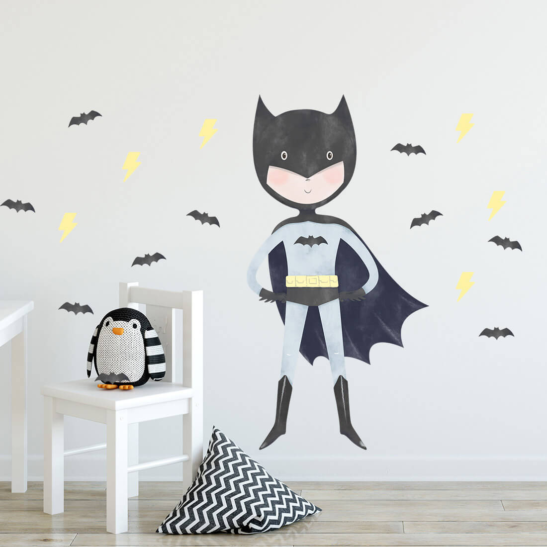 Pastelowe Love Wandaufkleber Sticker Set Superhero Superheld