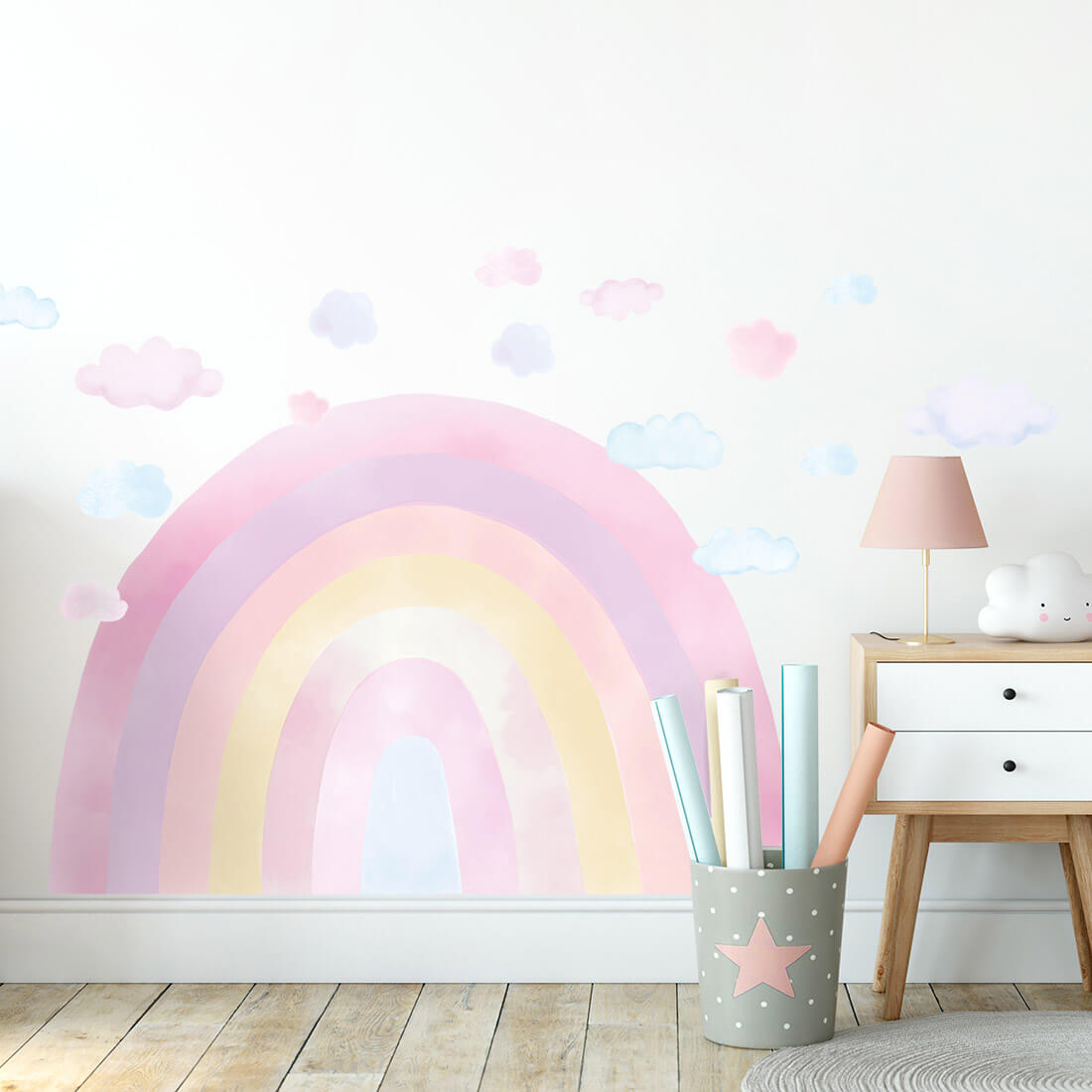 Pastelowe Love Wandaufkleber Sticker Rainbow Regenbogen