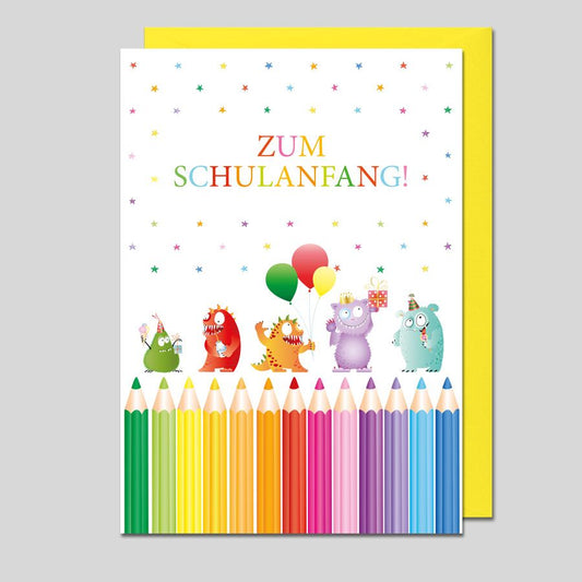 Michel Verlag Grußkarte Schulanfang Bunte Stifte