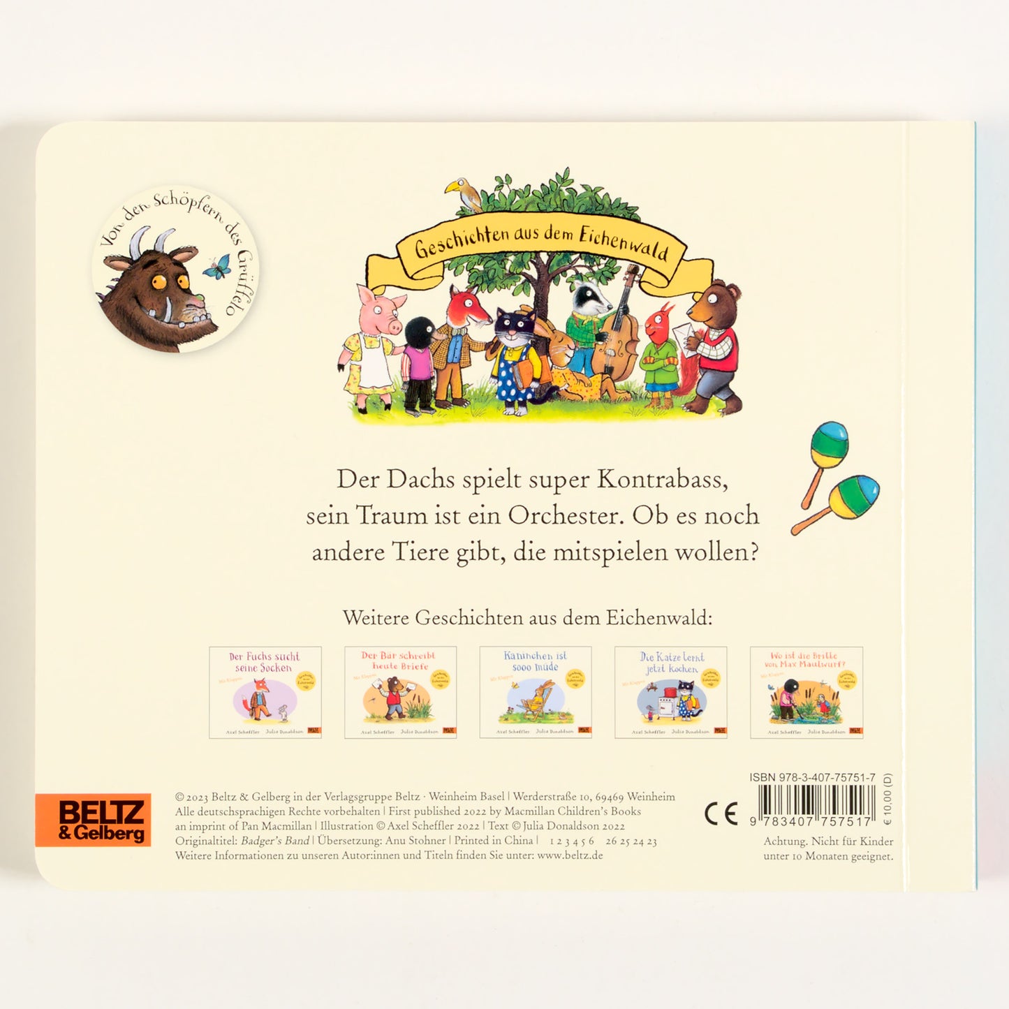 Der Dachs spielt super Kontrabass Klappenbuch von Scheffler & Donaldson