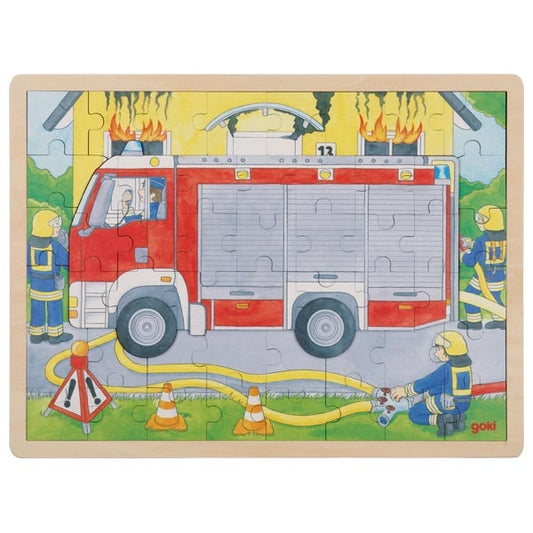 Goki 2in1 Schichtenpuzzle Feuerwehr, 3J+