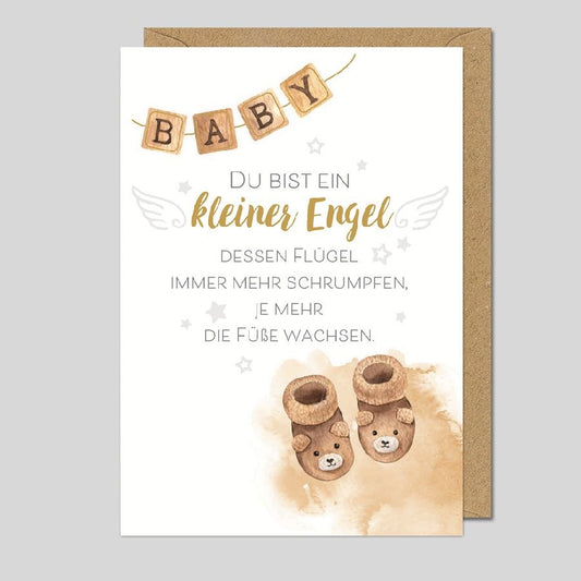 Umschlagkarte Aquarell Natur Baby Kleiner Engel