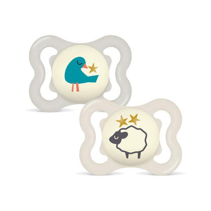 MAM SUPREME NIGHT Silikon Leucht Schnuller Oval Junge / Mädchen