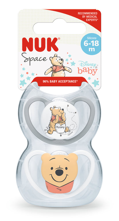 NUK Space Winnie Pooh Silikon Kieferform Schnuller inkl. Box
