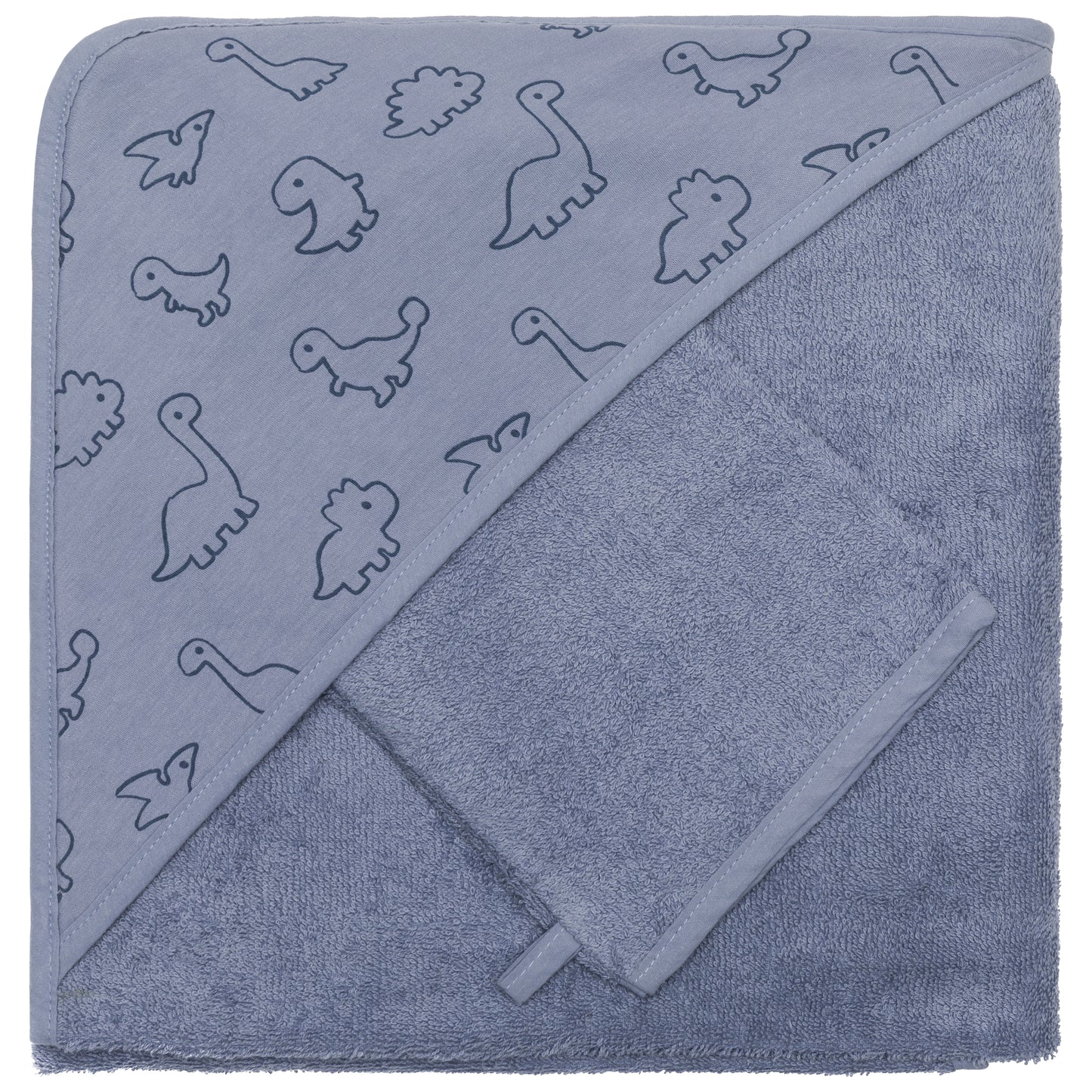 Fillikid Kapuzenbadetuch Set Dinos Blau 100x100cm