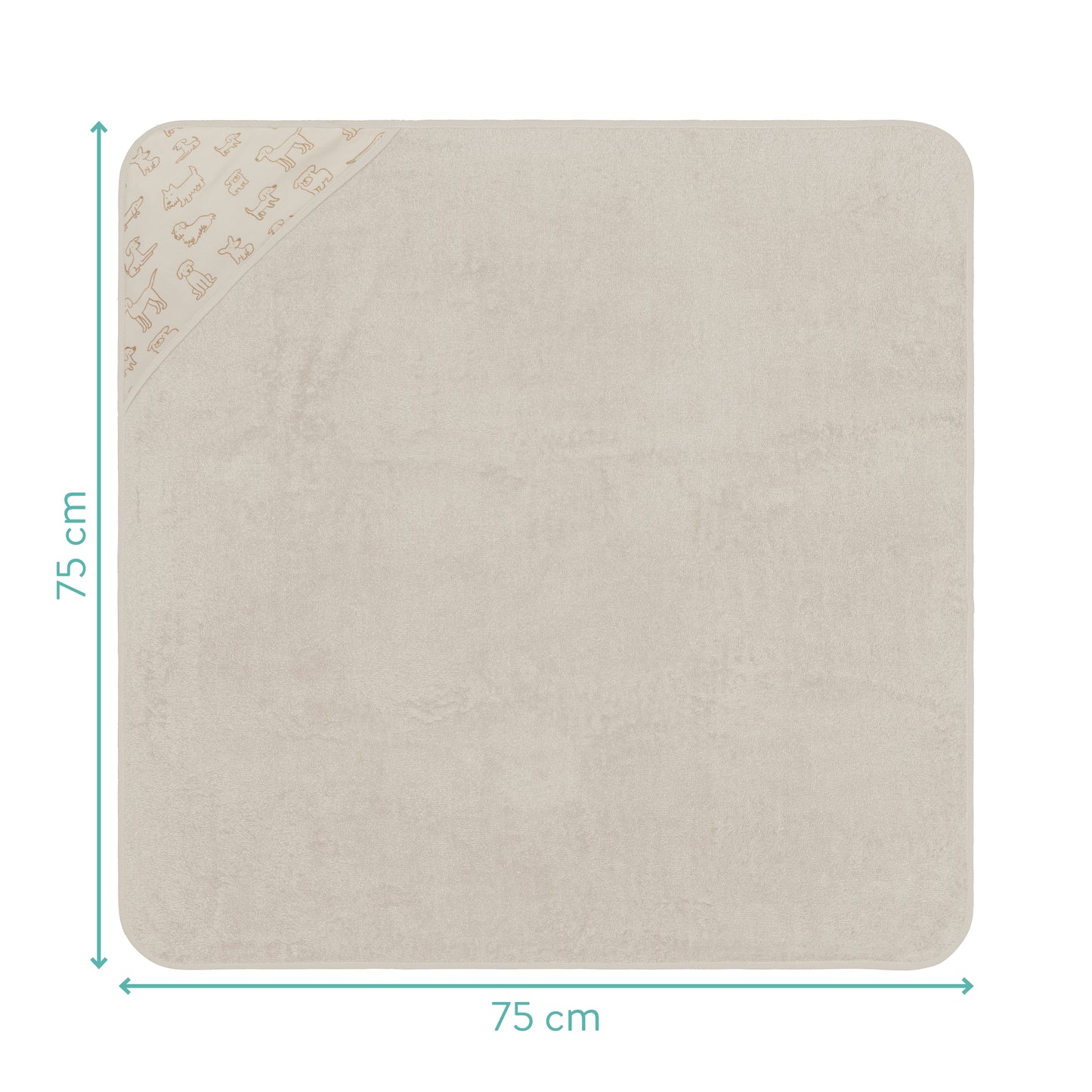Fillikid Kapuzenbadetuch Set Hund Beige 100x100cm