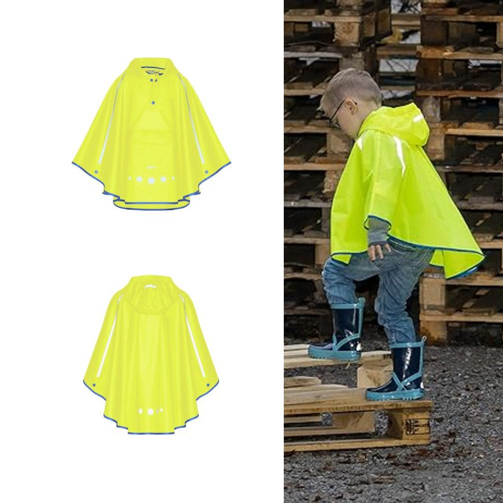 Playshoes Regencape Regenponcho Signalgelb mit Reflektorstreifen