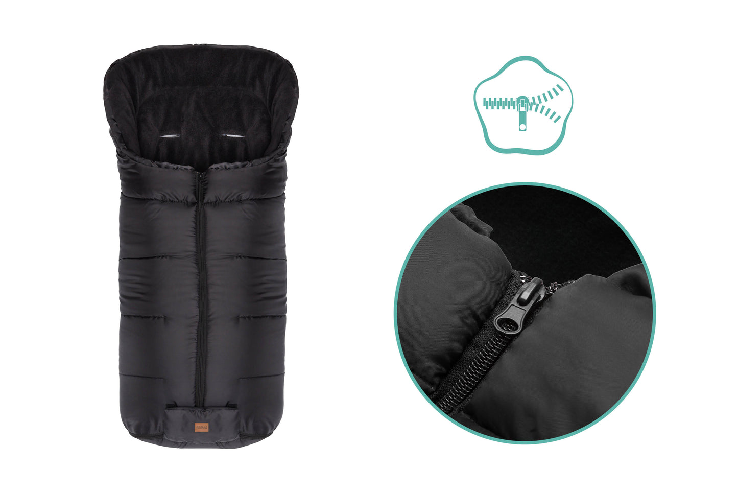 Fillikid Kinderwagen Winter Fußsack ECO Big Schwarz
