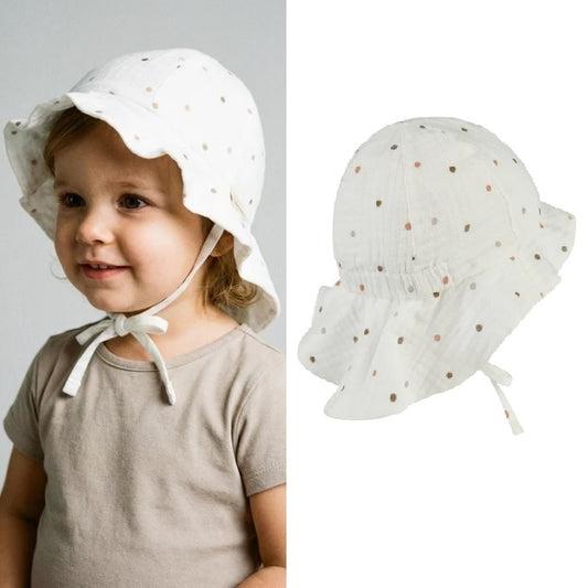 Sterntaler Musselin UV Sonnenhut mit Nackenschutz, Modell: Pünktchen