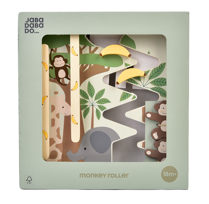 Jabadabado Baby Holzspiel Kletteraffe + Bananenrutsche 12m+
