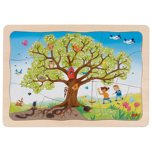 Goki 4 in1 Schichtenpuzzle Der Apfelbaum, 3J+
