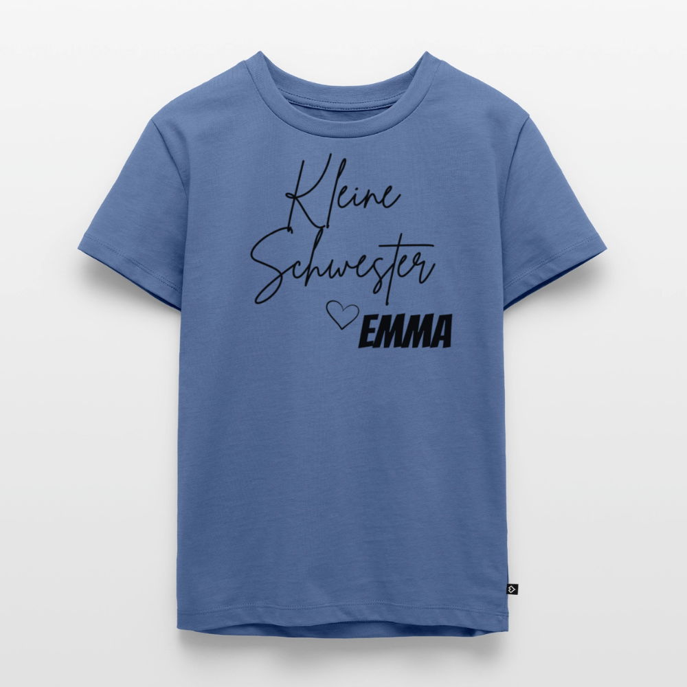 Geschwistershirt Kleine Schwester - Taubenblau