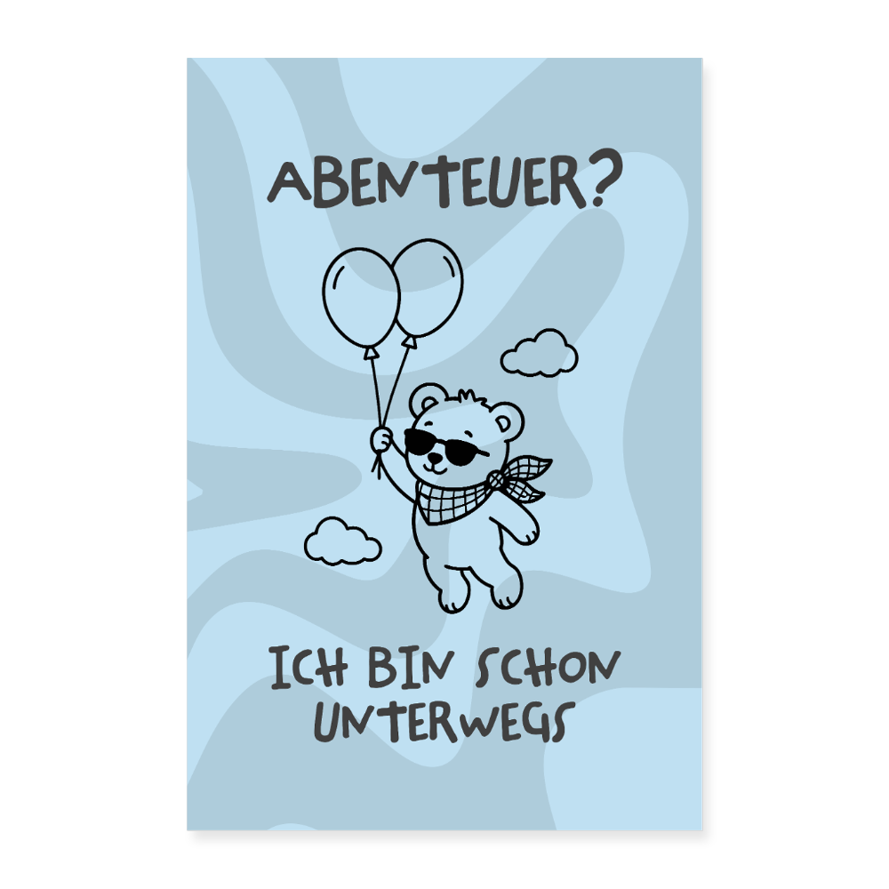 Tierbande Poster 40x60 cm Bär Teddy - Weiß