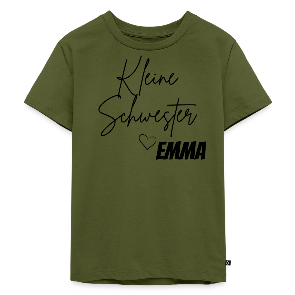 Geschwistershirt Kleine Schwester - Khaki