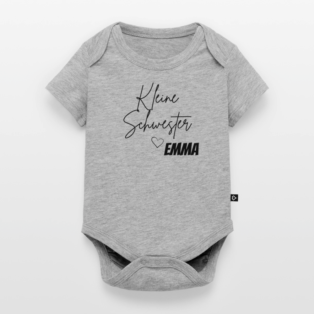 Baby Bio-Kurzarm-Body - Grau meliert