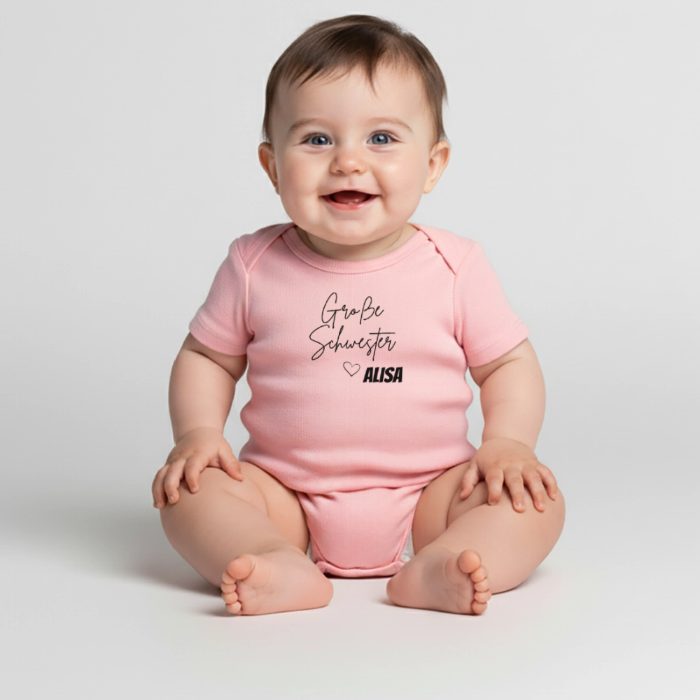 Geschwisterbody Große Schwester - Rosa