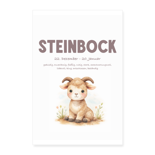 Baby Sternzeichen Poster Steinbock 40x60 cm - Weiß