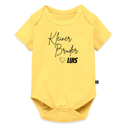 Baby Bio-Kurzarm-Body Kleiner Bruder - Pastellgelb