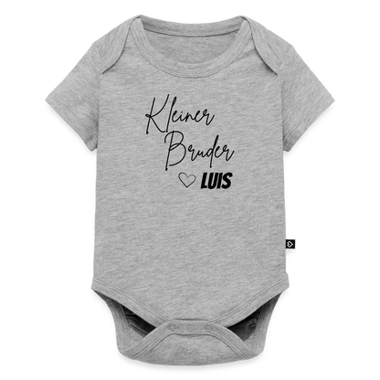 Baby Bio-Kurzarm-Body Kleiner Bruder - Grau meliert
