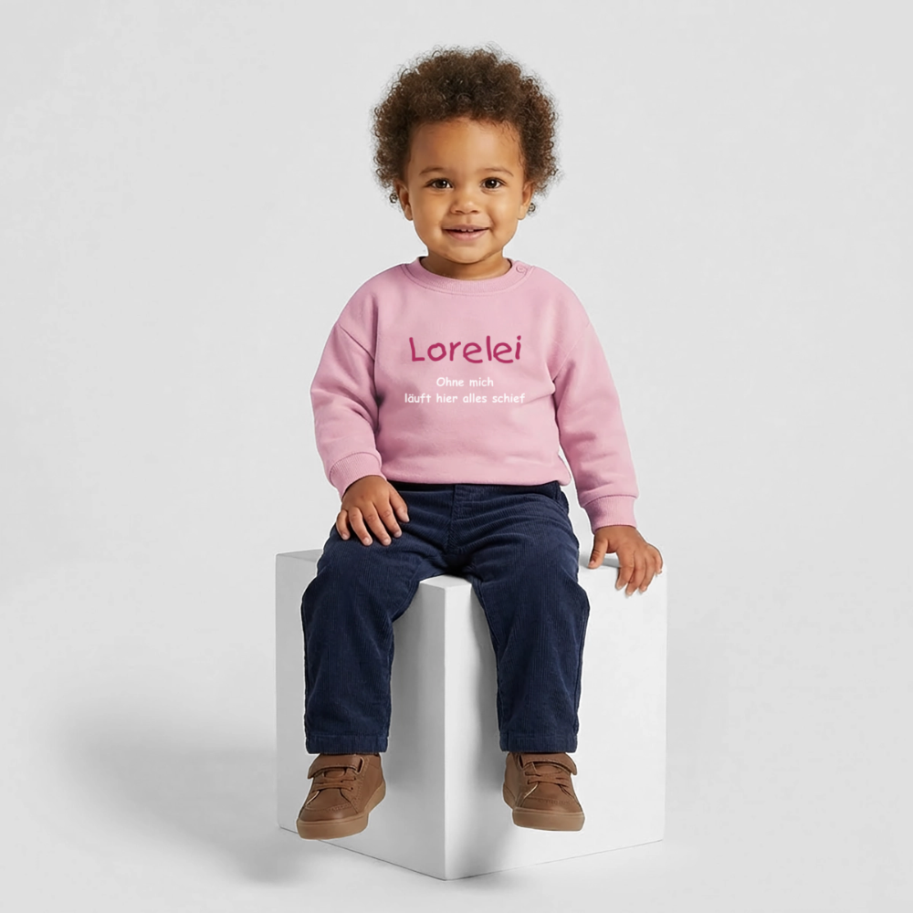 Stella Bio-Sweatshirt Ohne mich läuft alles schief - Hellrosa