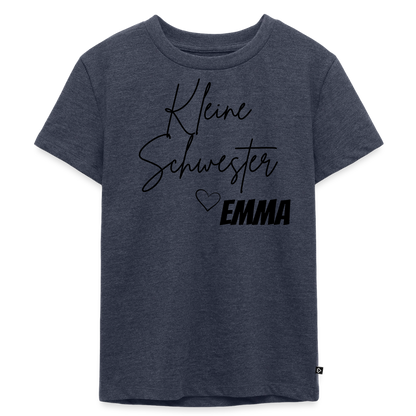 Geschwistershirt Kleine Schwester - Jeansblau 