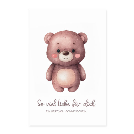 Babyzimmer Poster Bärchen Liebe für Dich 40x60 cm - Weiß