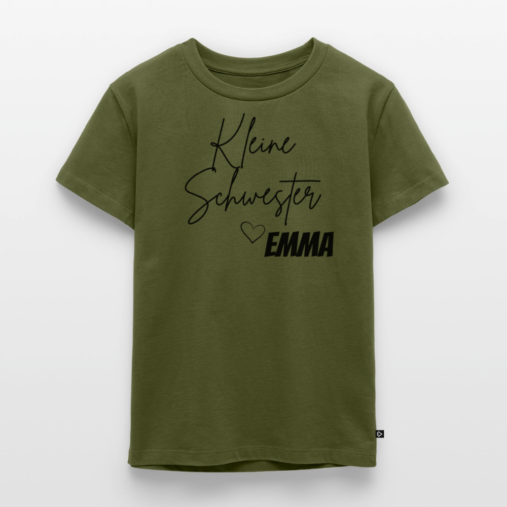 Geschwistershirt Kleine Schwester - Khaki