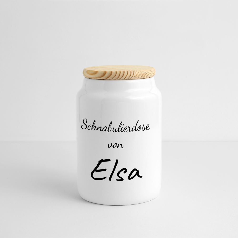 Kinder Keksdose weiß mit Holzdeckel und Name - Weiß