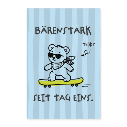 Tierbande Poster 40x60 cm Bär Teddy - Weiß