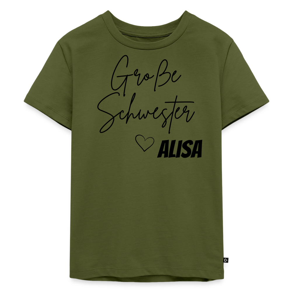Geschwistershirt Große Schwester - Khaki