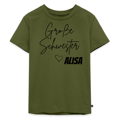 Geschwistershirt Große Schwester - Khaki