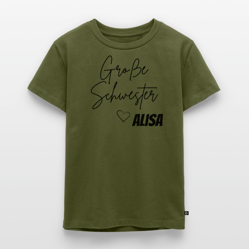 Geschwistershirt Große Schwester - Khaki