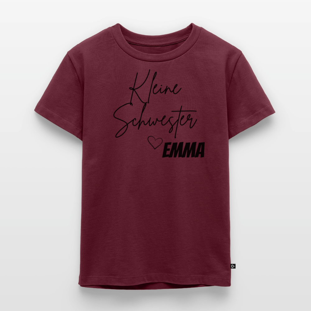 Geschwistershirt Kleine Schwester - Burgunderrot