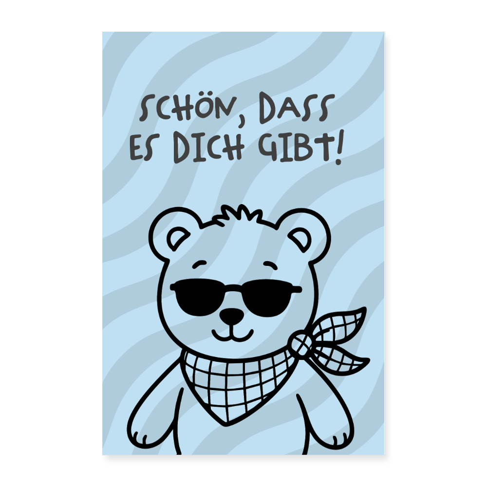 Tierbande Poster 40x60 cm Bär Teddy - Weiß