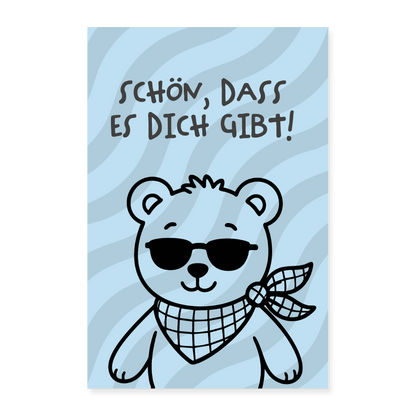 Tierbande Poster 40x60 cm Bär Teddy - Weiß