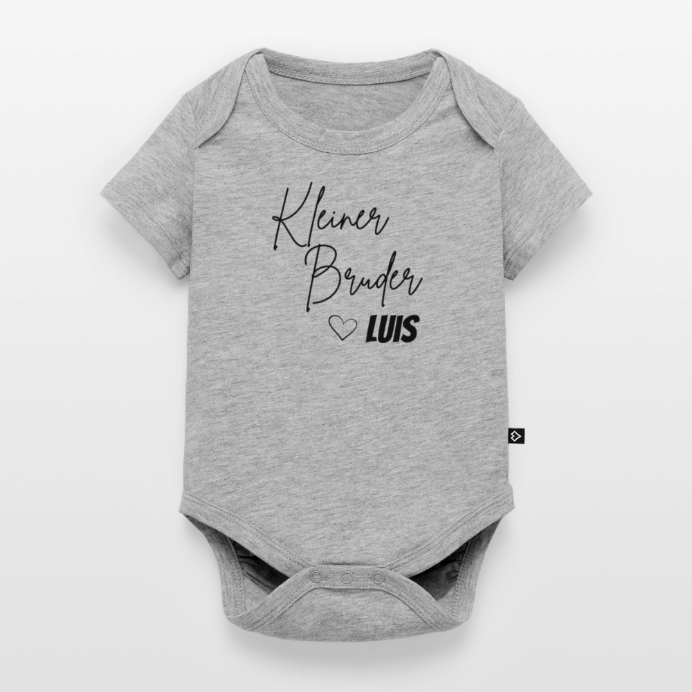Baby Bio-Kurzarm-Body Kleiner Bruder - Grau meliert