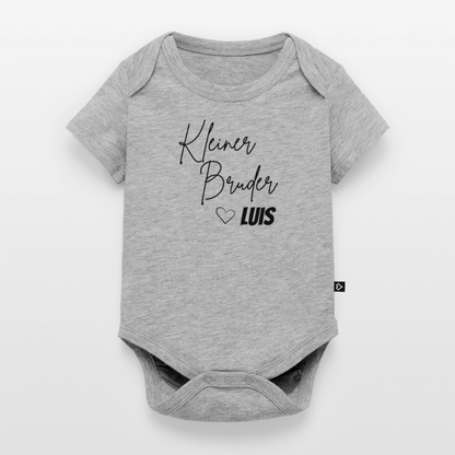 Baby Bio-Kurzarm-Body Kleiner Bruder - Grau meliert