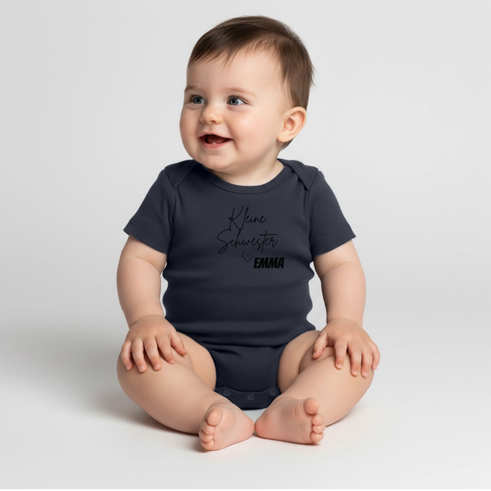 Baby Bio-Kurzarm-Body - Navy
