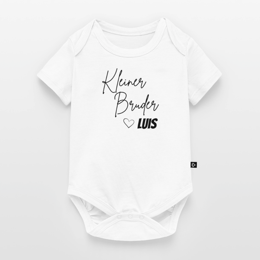 Baby Bio-Kurzarm-Body Kleiner Bruder - Weiß