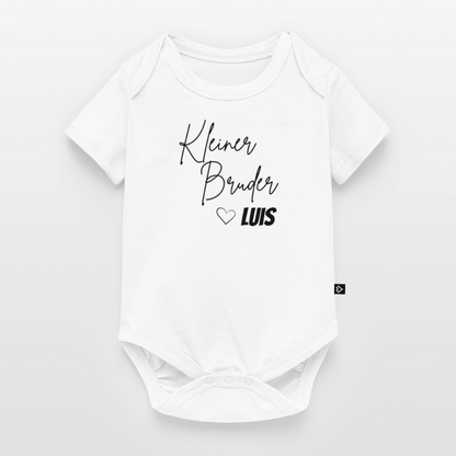 Baby Bio-Kurzarm-Body Kleiner Bruder - Weiß