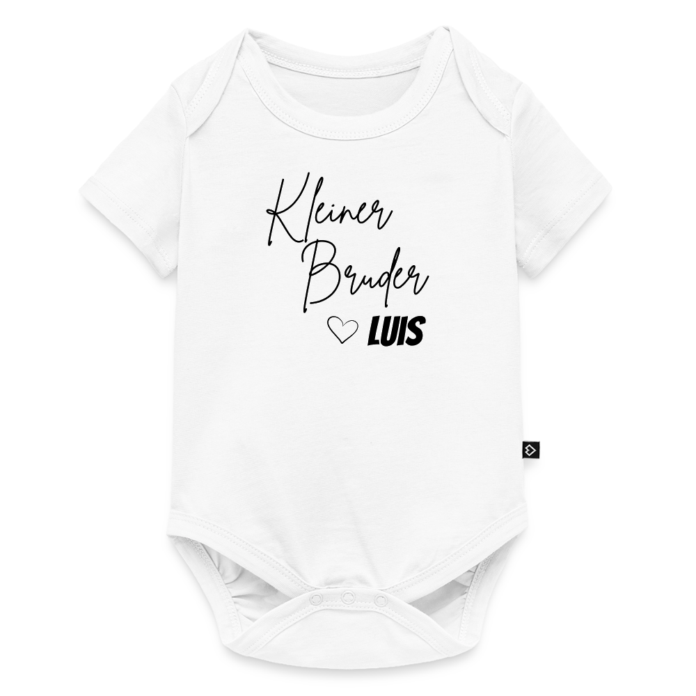 Baby Bio-Kurzarm-Body Kleiner Bruder - Weiß