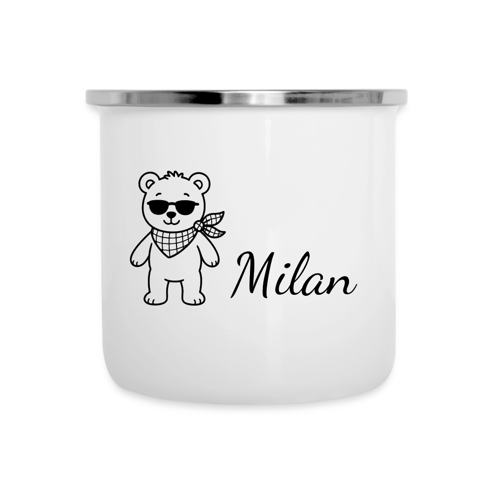 Kinder Emaille-Tasse Tierbande Bär Teddy - Weiß