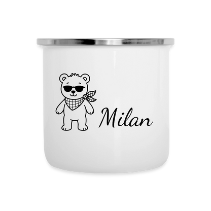 Kinder Emaille-Tasse Tierbande Bär Teddy - Weiß