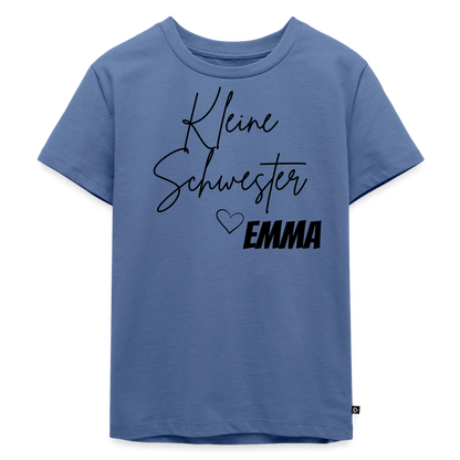 Geschwistershirt Kleine Schwester - Taubenblau