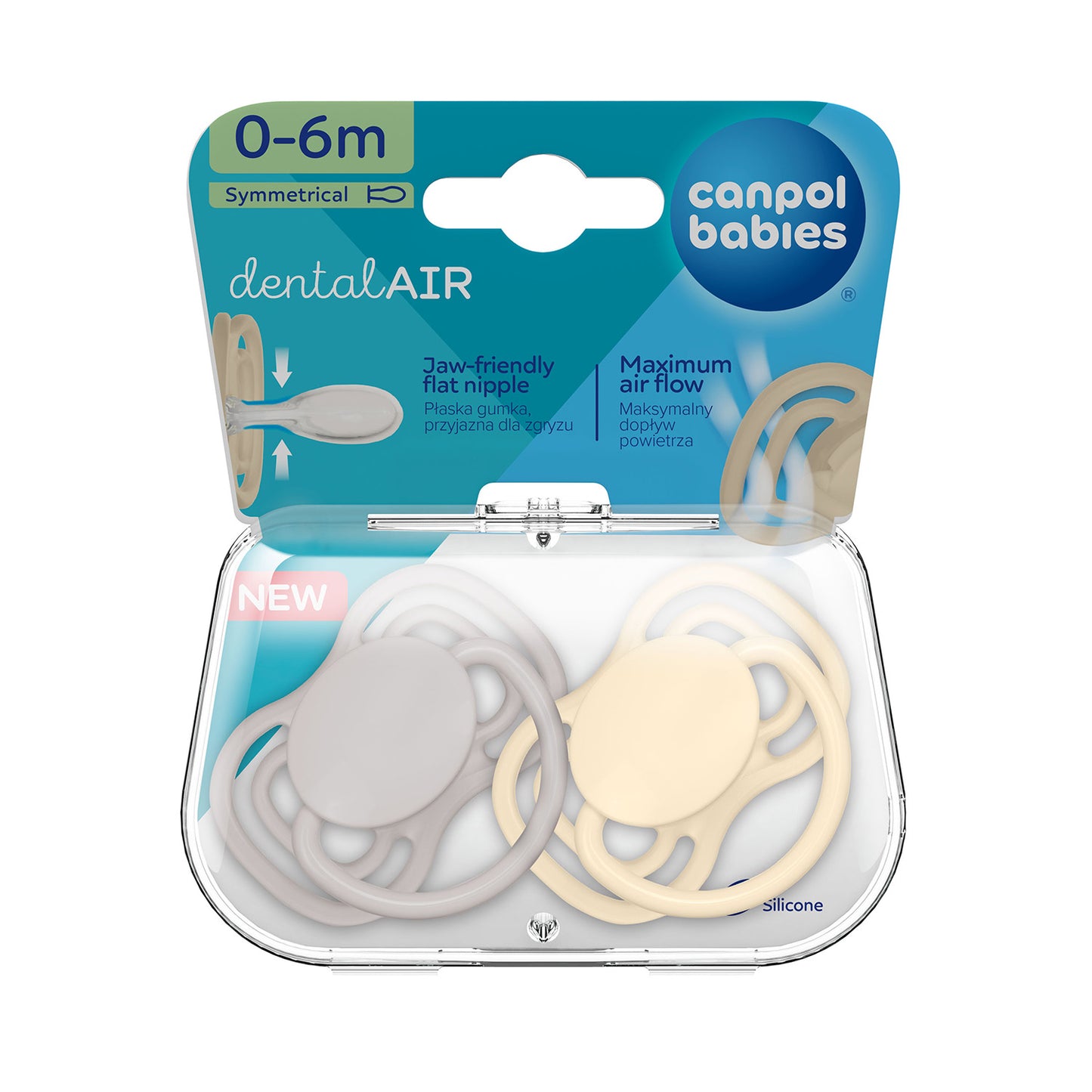 Canpol DentalAir Schnuller Beruhigungssauger Symmetrisch Silikon