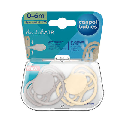 Canpol DentalAir Schnuller Beruhigungssauger Symmetrisch Silikon