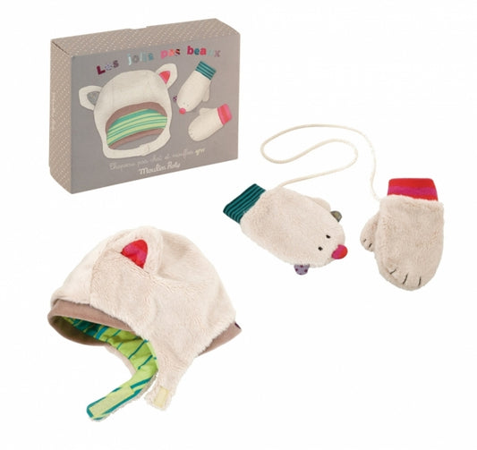 Moulin Roty Kindermütze + Fäustlinge SET Les Jolies pas beaux